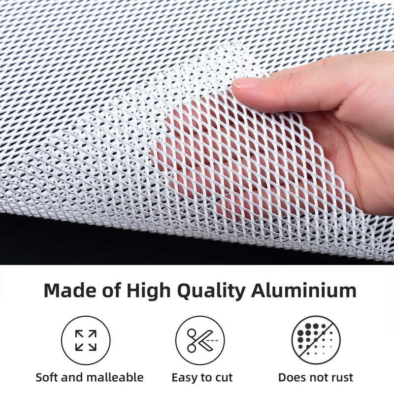 AggAuto Universal 40"x13" Car Grill Mesh-White